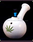 White Ceramic Bong With Leaf Design - click to compare prices