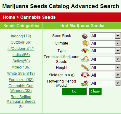 Cannabis Seeds Advanced Search